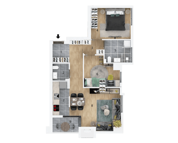 Стан 57м2 во Аерoдром - За Продажба - Аеродром