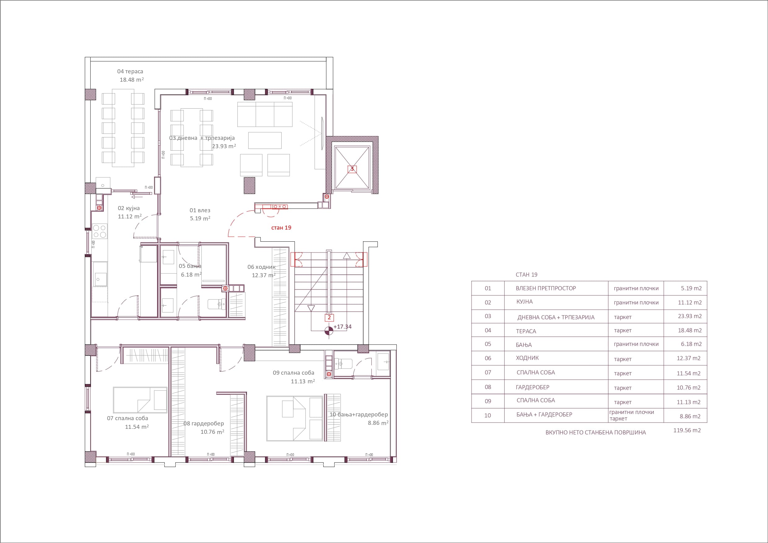 Стан 120м2 во Центар - За Продажба - Центар - Слика 3
