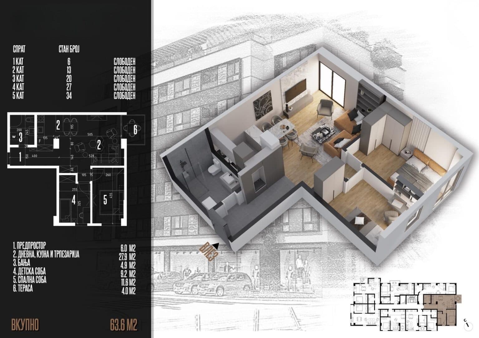 Apartments in residential building - 3