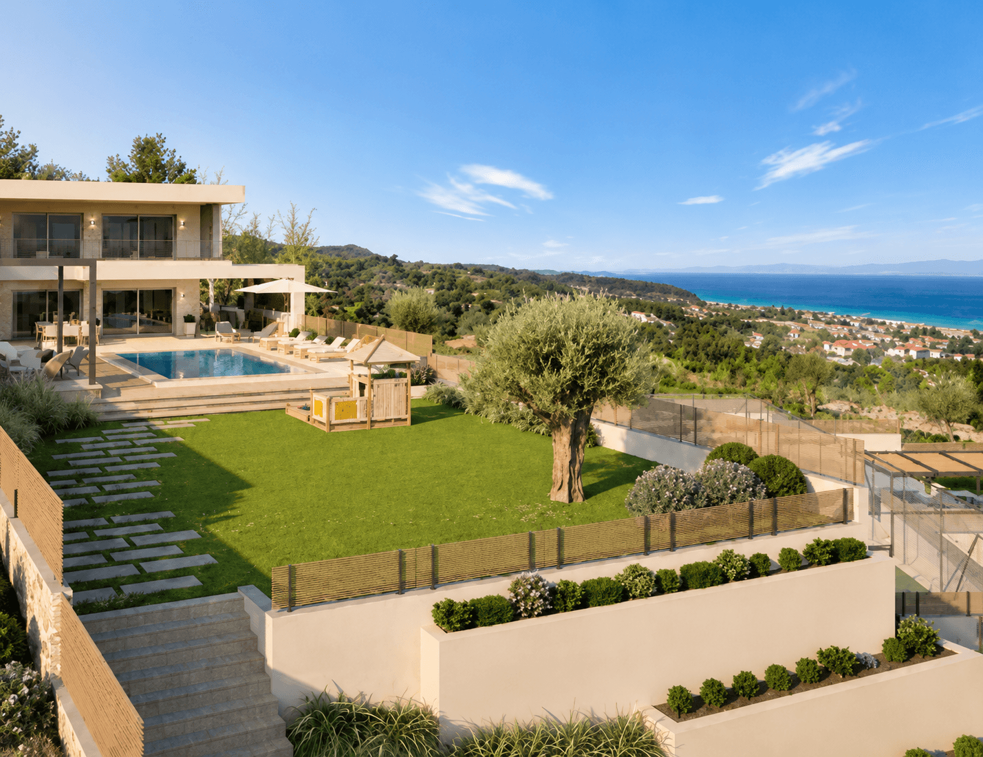 Newly built modern villa with sea view in Polychrono, Halkidiki - For Sale - Greece - Image 4