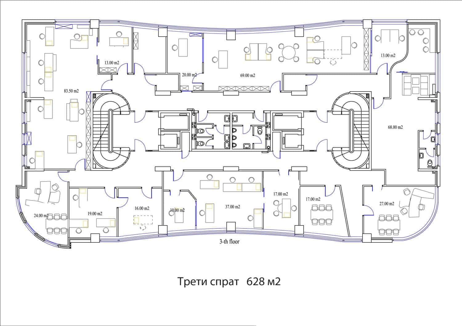 Office space in Aerodrom 1260m2 - For Rent - Aerodrom - Image 8