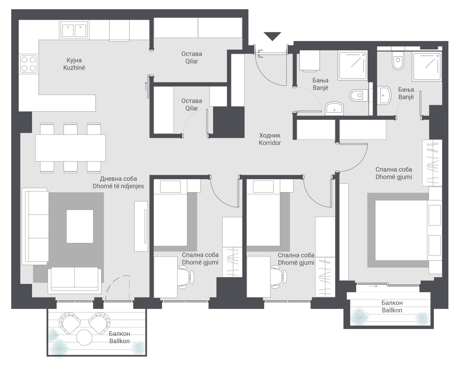 New apartment 98m2 in East Gate Living - For Sale - Gazi Baba - Image 2
