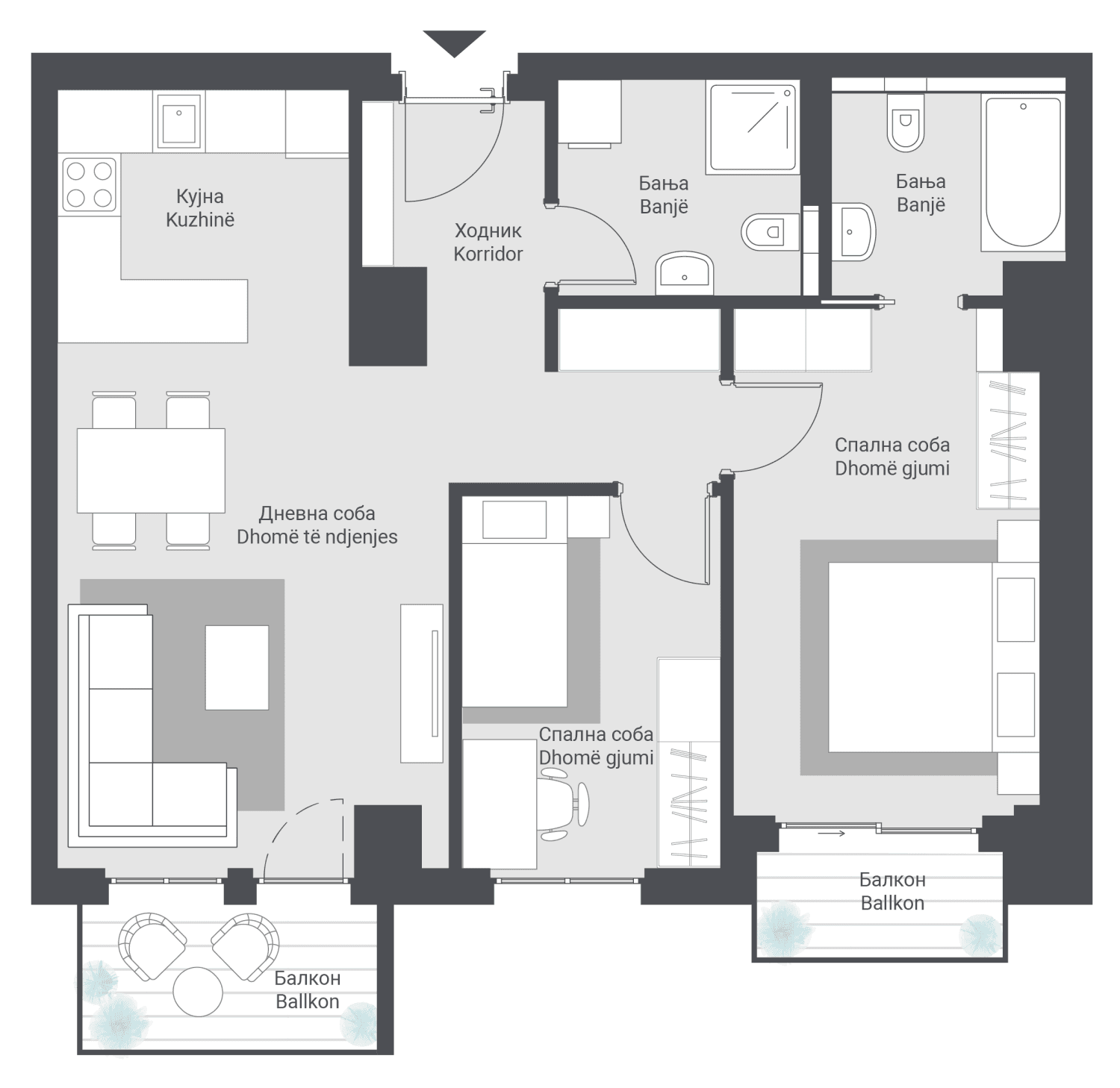 Нов стан во East Gate од 69м2 - За Продажба - Гази Баба - Слика 2