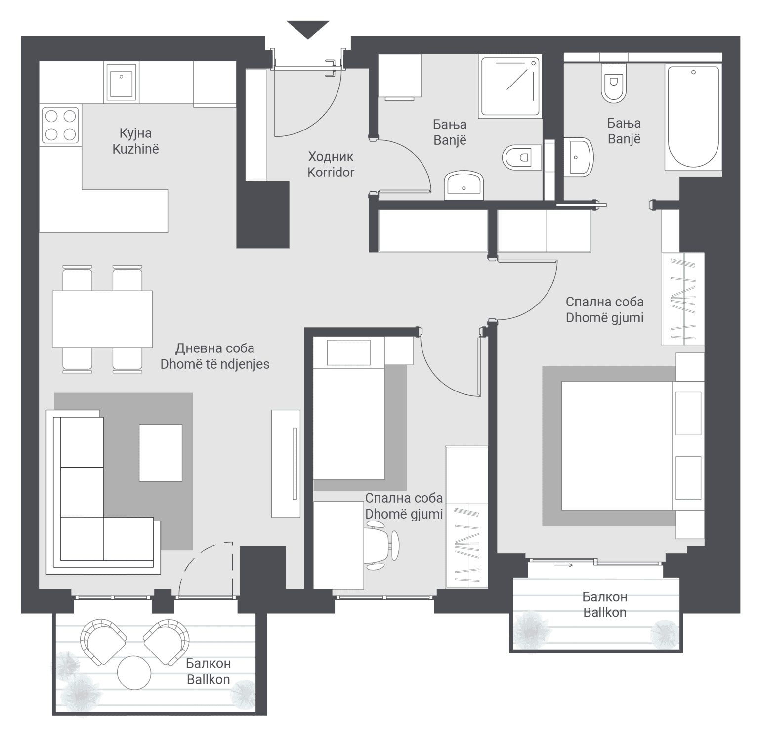 Нов стан во East Gate од 69м2 - 2