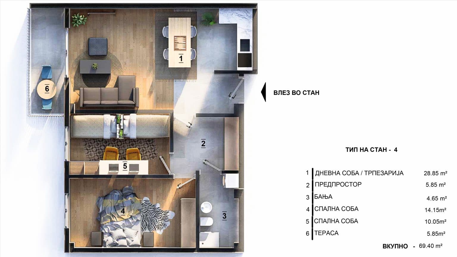 NEW APARTMENTS ON A GREAT LOCATION IN VLAE - For Sale - Karposh - Image 3