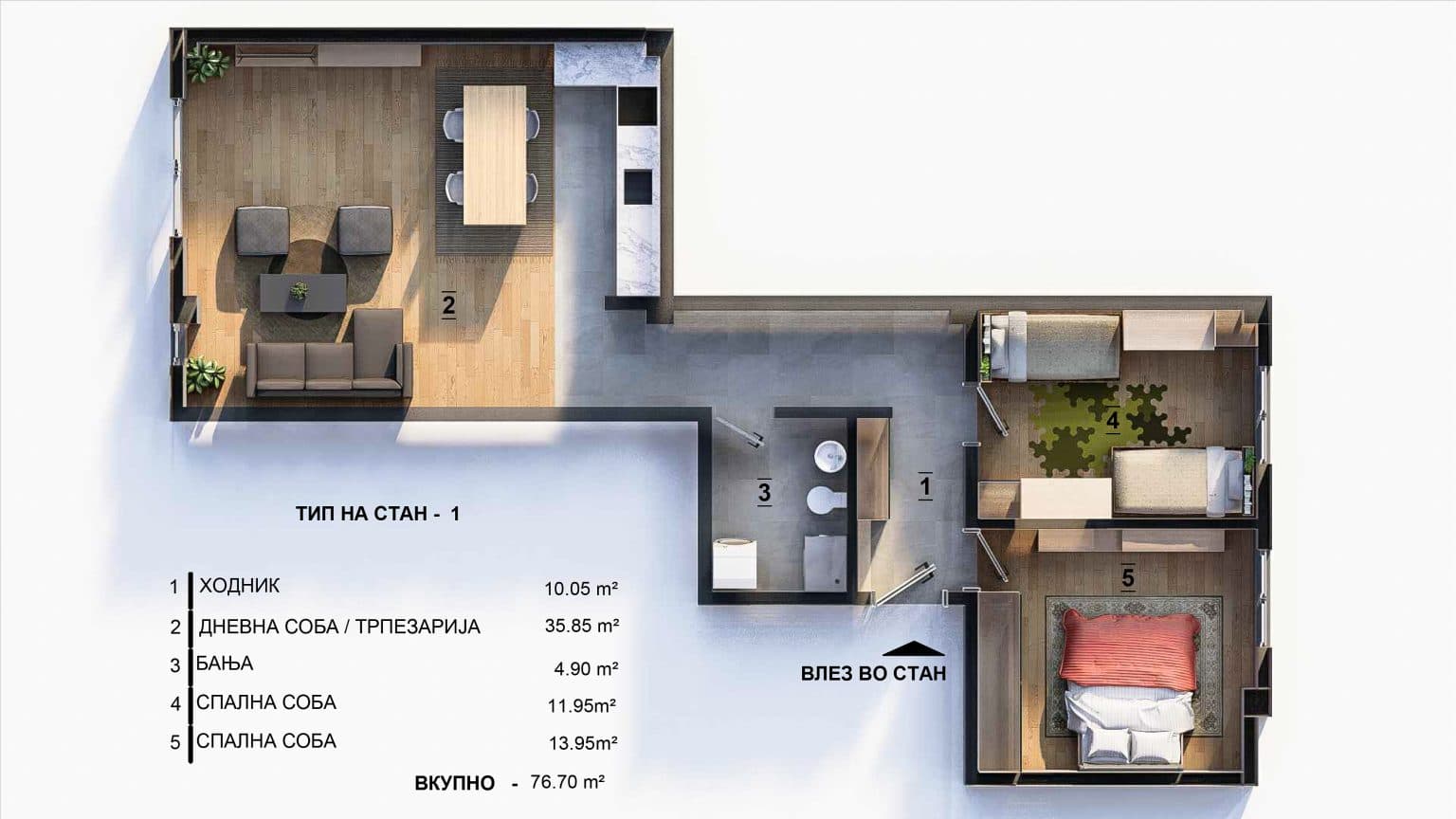 NEW APARTMENTS ON A GREAT LOCATION IN VLAE - For Sale - Karposh - Image 4