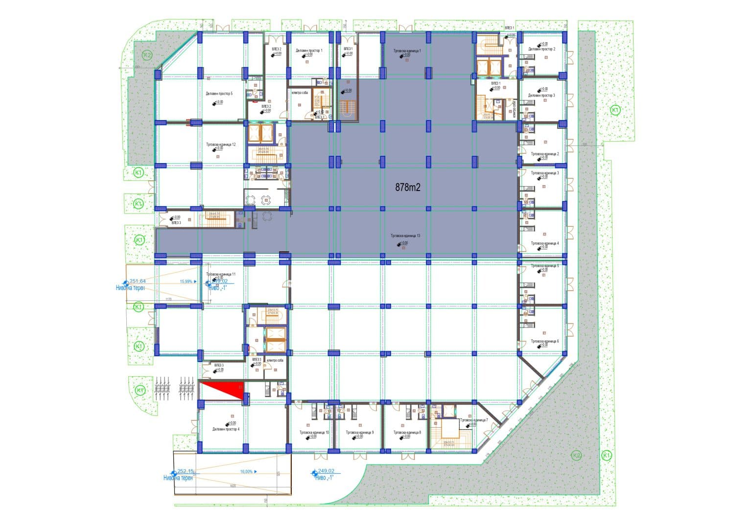 Business space 879m2 in Karposh - 2